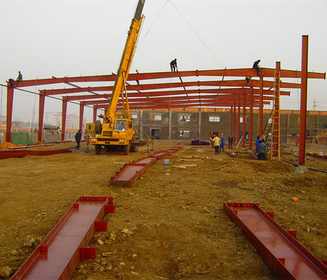 Iso9001 / Sgs Steel Warehouse Structure , Large Span Metal Frame Warehouse