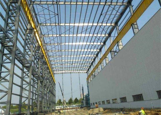 High Quality Prefabricated Heavy Lattices Steel  Structure Workshop with Crane