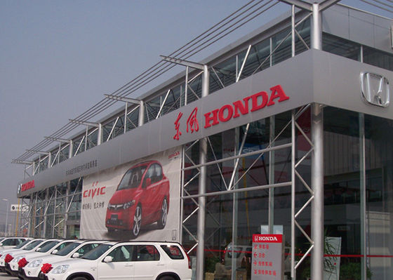 Honda Economic nice appearance fast installation prefab car showroom structure warehouse