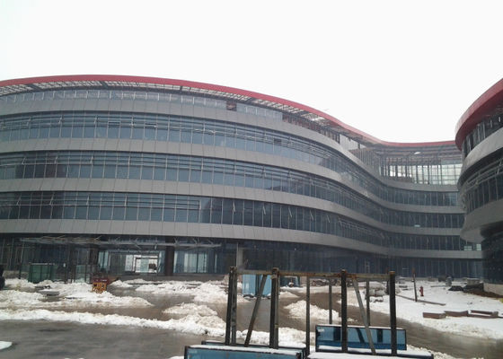 Lightweight Metal Framing , Glass Curtain Wall Steel Structure High Rise Building