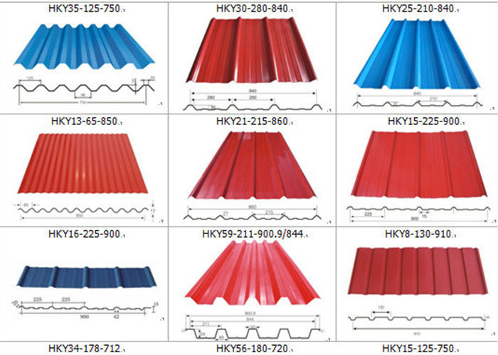 Corrugated Colour Coated Sheets Alu Zinc Gi Gl 600 To 1250mm For Roofing