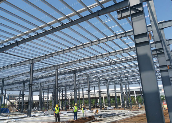 Steel Structure Framed Commercial Office Building, Structural Steel Truss Prefab Construction Workshop with Drawing